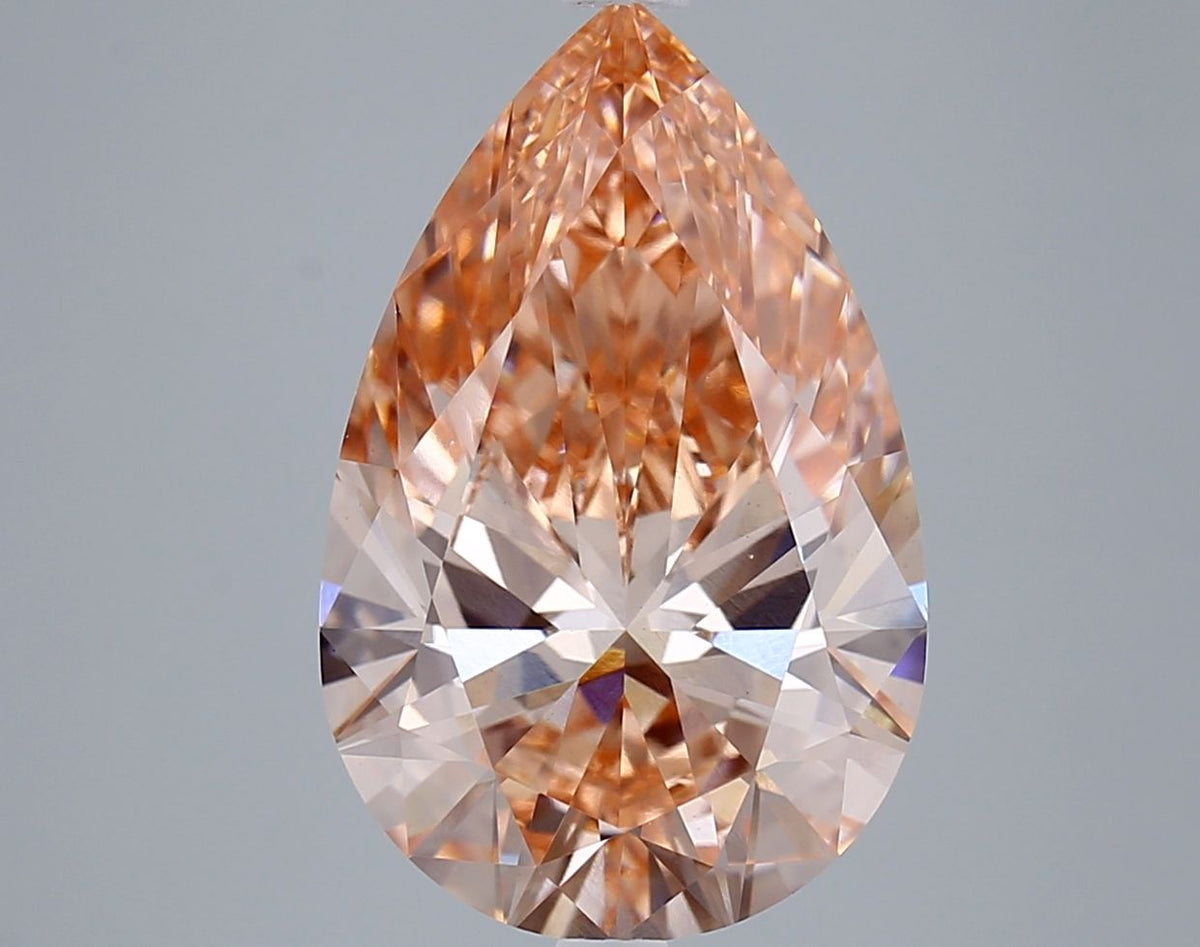 Lab-Grown Pear Diamond - 6.03 Carats, Fancy Intense Pink Color, VS1 Clarity - Certified by IGI - Report Number: LG670402230