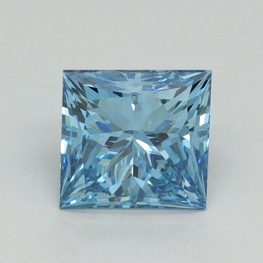 Lab-Grown Princess Diamond - 1.6 Carats, Fancy Vivid Blue Color, VVS2 Clarity - Certified by IGI - Report Number: LG644405211