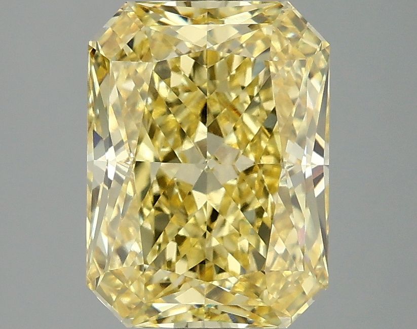 Lab-Grown Radiant Diamond - 3.08 Carats, Fancy Vivid Yellow Color, VVS2 Clarity - Certified by IGI - Report Number: LG675599607