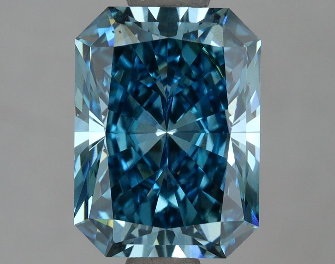 Lab-Grown Radiant Diamond - 2.53 Carats, Fancy Vivid Blue Color, VS2 Clarity - Certified by IGI - Report Number: LG671410607