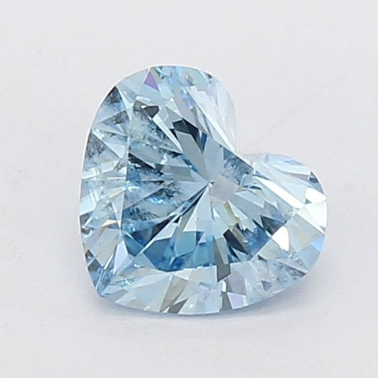 Lab-Grown Heart Diamond - 1.2 Carats, Fancy Vivid Blue Color, SI2 Clarity - Certified by IGI - Report Number: LG660484028