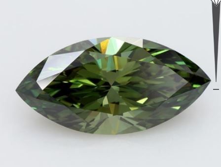 Lab-Grown Marquise Diamond - 1.01 Carats, Fancy Vivid Green Color, VVS2 Clarity - Certified by IGI - Report Number: LG588345603