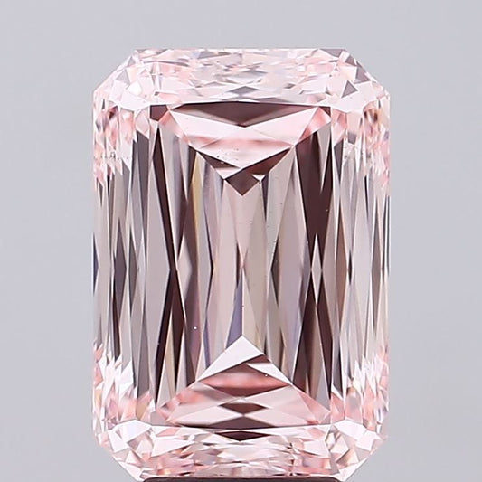 Lab-Grown Radiant Diamond - 6.56 Carats, Fancy Intense Pink Color, VS1 Clarity - Certified by IGI - Report Number: LG680553671