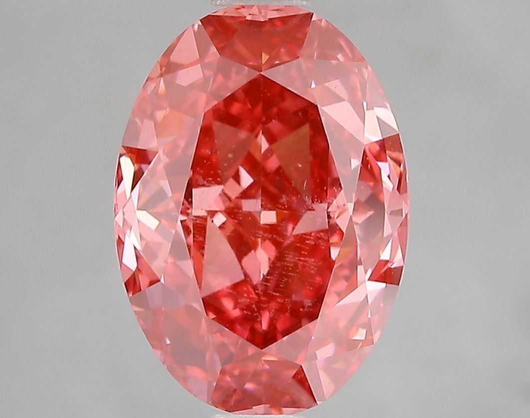 Lab-Grown Oval Diamond - 3.54 Carats, Fancy Vivid Pink Color, VS1 Clarity - Certified by IGI - Report Number: LG662471707