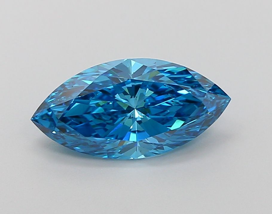 Lab-Grown Marquise Diamond - 2.01 Carats, Fancy Vivid Blue Color, VS2 Clarity - Certified by IGI - Report Number: LG671493612