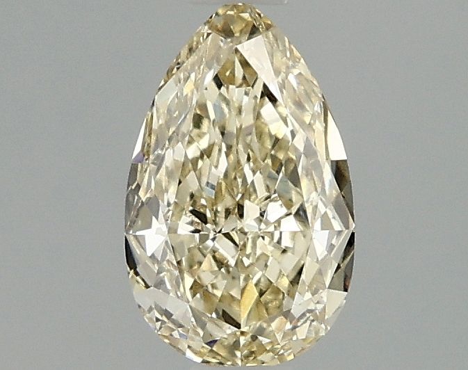 Lab-Grown Pear Diamond - 1.01 Carats, Fancy Intense Yellow Color, VVS2 Clarity - Certified by IGI - Report Number: LG677567710