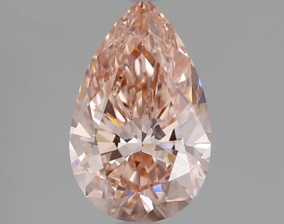 Lab-Grown Pear Diamond - 1.5 Carats, Fancy Intense Brownish Pink Color, VS2 Clarity - Certified by IGI - Report Number: LG582354646