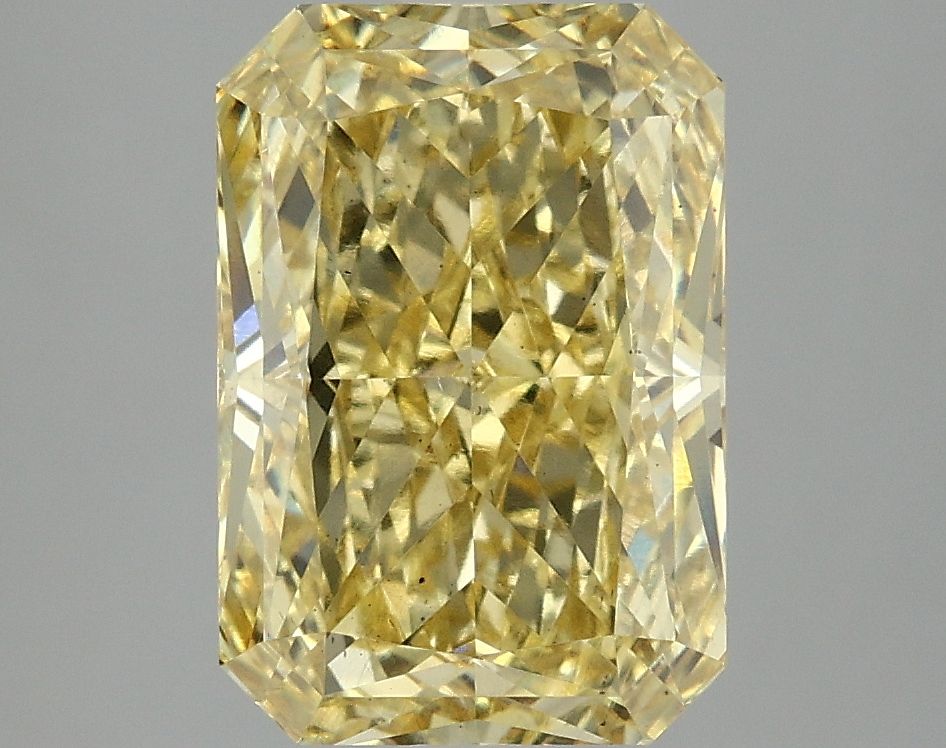 Lab-Grown Radiant Diamond - 4.0 Carats, Fancy Vivid Yellow Color, VS2 Clarity - Certified by IGI - Report Number: LG671489172