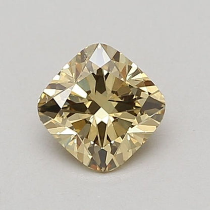 Lab-Grown Cushion Diamond - 0.8 Carats, Fancy Brownish Yellow Color, VS1 Clarity - Certified by IGI - Report Number: LG680586258