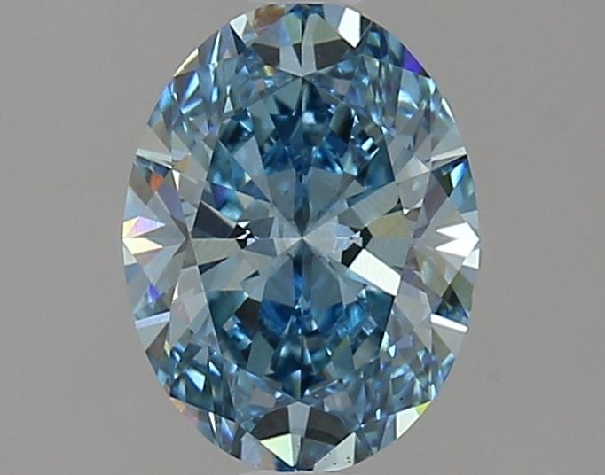 Lab-Grown Oval Diamond - 1.54 Carats, Fancy Vivid Blue Color, VS1 Clarity - Certified by IGI - Report Number: LG633474328