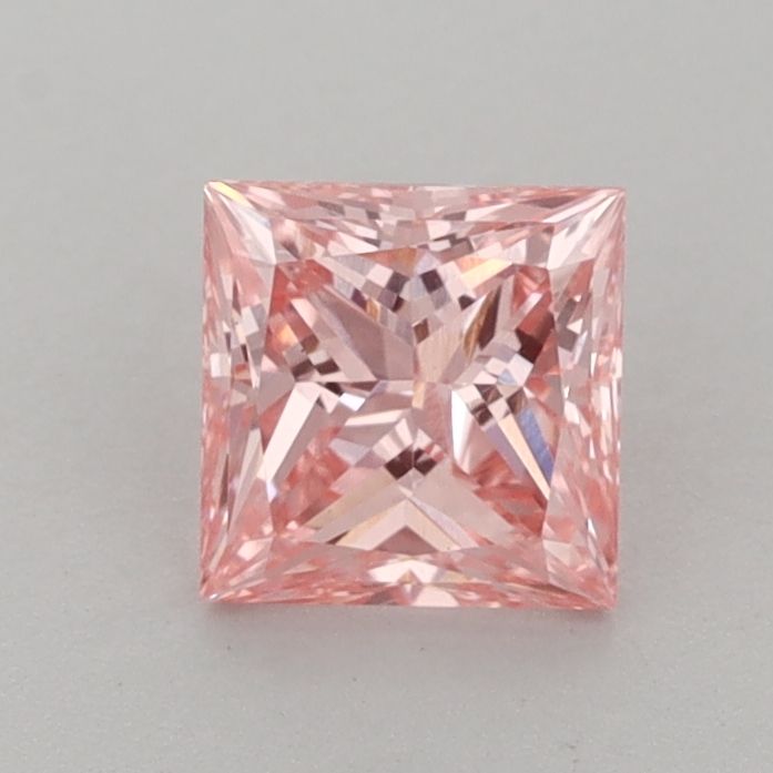 Lab-Grown Princess Diamond - 0.85 Carats, Fancy Vivid Pink Color, VS1 Clarity - Certified by IGI - Report Number: LG651444247