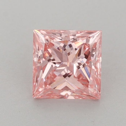 Lab-Grown Princess Diamond - 0.85 Carats, Fancy Vivid Pink Color, VS1 Clarity - Certified by IGI - Report Number: LG651444247