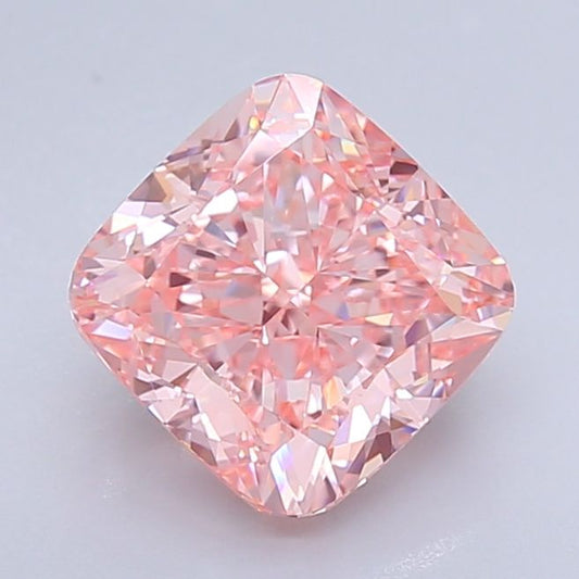 Lab-Grown Cushion Diamond - 4.08 Carats, Fancy Vivid Pink Color, VVS2 Clarity - Certified by IGI - Report Number: LG640407274