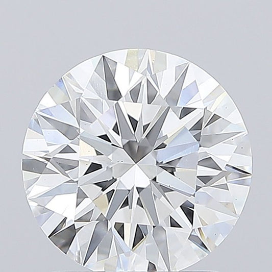 Lab-Grown Round Diamond - 1.99 Carats, D Color, VS2 Clarity - Certified by IGI - Report Number: LG691572395