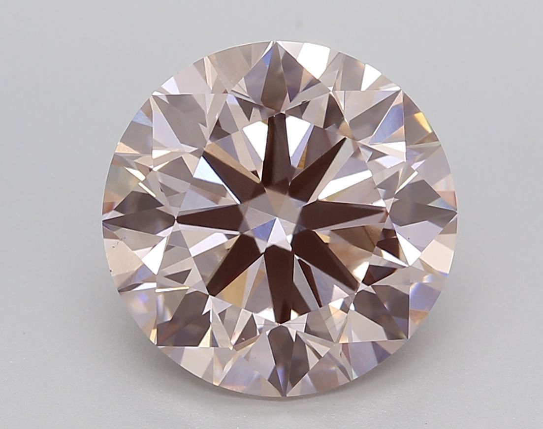 Lab-Grown Round Diamond - 5.02 Carats, Fancy Pink Color, VS1 Clarity - Certified by IGI - Report Number: LG603352425
