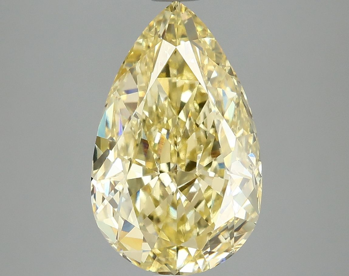 Lab-Grown Pear Diamond - 4.09 Carats, Fancy Vivid Yellow Color, VVS2 Clarity - Certified by IGI - Report Number: LG687583321