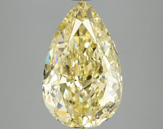 Lab-Grown Pear Diamond - 4.09 Carats, Fancy Vivid Yellow Color, VVS2 Clarity - Certified by IGI - Report Number: LG687583321