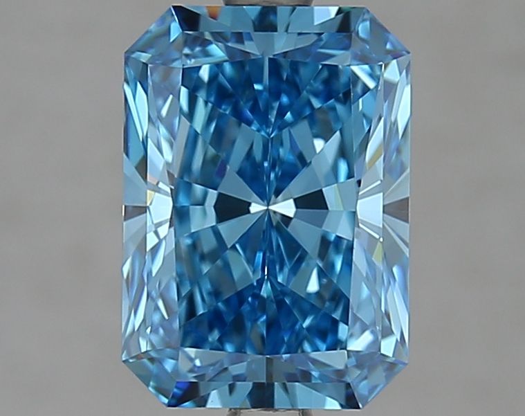Lab-Grown Radiant Diamond - 2.52 Carats, Fancy Vivid Blue Color, VVS2 Clarity - Certified by IGI - Report Number: LG647422307