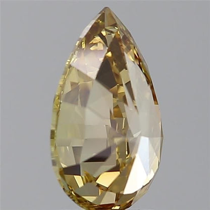 Lab-Grown Pear Diamond - 2.53 Carats, Fancy Intense Yellow Color, VVS2 Clarity - Certified by IGI - Report Number: LG607399164