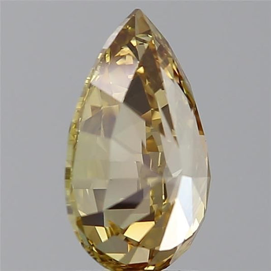 Lab-Grown Pear Diamond - 2.53 Carats, Fancy Intense Yellow Color, VVS2 Clarity - Certified by IGI - Report Number: LG607399164