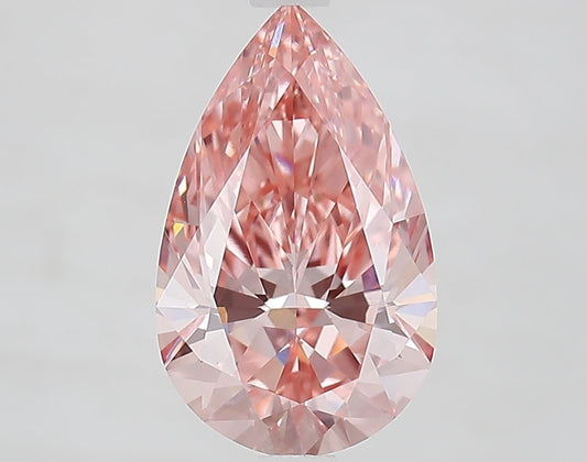 Lab-Grown Pear Diamond - 2.51 Carats, Fancy Vivid Pink Color, VVS2 Clarity - Certified by IGI - Report Number: LG681516406