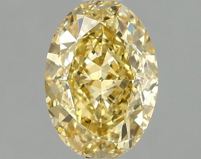 Lab-Grown Oval Diamond - 1.46 Carats, Fancy Vivid Yellow Color, VS2 Clarity - Certified by IGI - Report Number: LG674554678