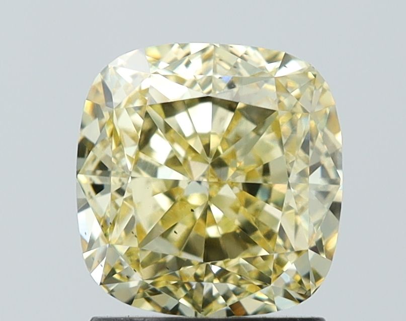 Lab-Grown Cushion Diamond - 2.02 Carats, Fancy Intense Yellow Color, VS2 Clarity - Certified by IGI - Report Number: LG621434886