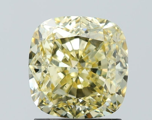 Lab-Grown Cushion Diamond - 2.02 Carats, Fancy Intense Yellow Color, VS2 Clarity - Certified by IGI - Report Number: LG621434886