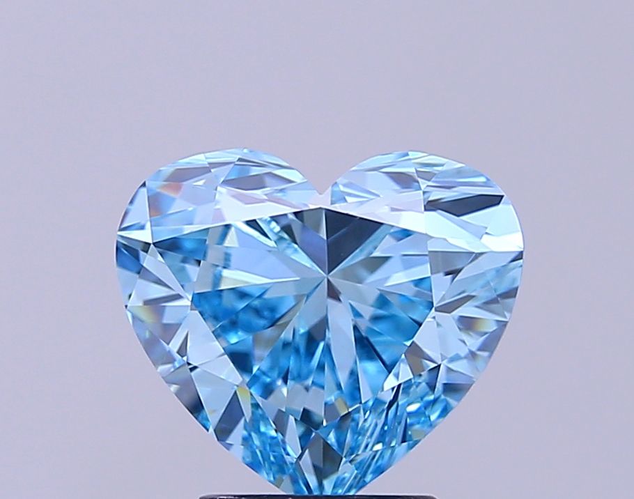 Lab-Grown Heart Diamond - 3.49 Carats, Fancy Vivid Blue Color, VVS2 Clarity - Certified by IGI - Report Number: LG674520663