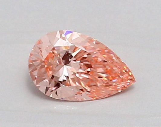 Lab-Grown Pear Diamond - 0.61 Carats, Fancy Vivid Pink Color, VS1 Clarity - Certified by IGI - Report Number: LG669450656