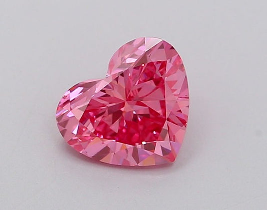Lab-Grown Heart Diamond - 1.01 Carats, Fancy Vivid Pink Color, VS1 Clarity - Certified by IGI - Report Number: LG633476826