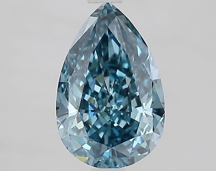 Lab-Grown Pear Diamond - 2.09 Carats, Fancy Vivid Blue Color, VVS2 Clarity - Certified by IGI - Report Number: LG675551813