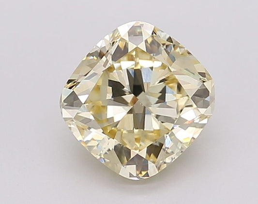 Lab-Grown Cushion Diamond - 1.99 Carats, Fancy Yellow Color, VS1 Clarity - Certified by IGI - Report Number: LG607397851