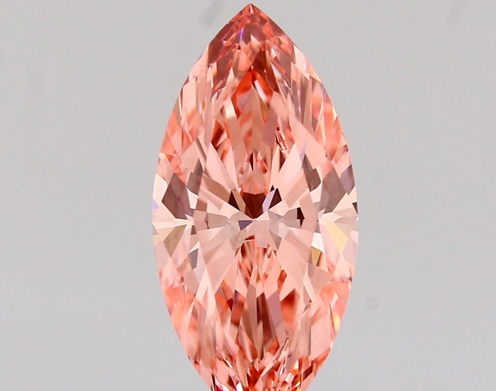 Lab-Grown Marquise Diamond - 1.81 Carats, Fancy Vivid Pink Color, VVS2 Clarity - Certified by IGI - Report Number: LG689535979
