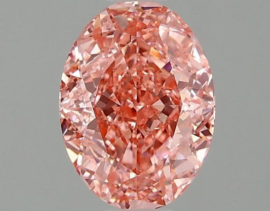 Lab-Grown Oval Diamond - 1.09 Carats, Fancy Vivid Pink Color, VVS2 Clarity - Certified by IGI - Report Number: LG668470232