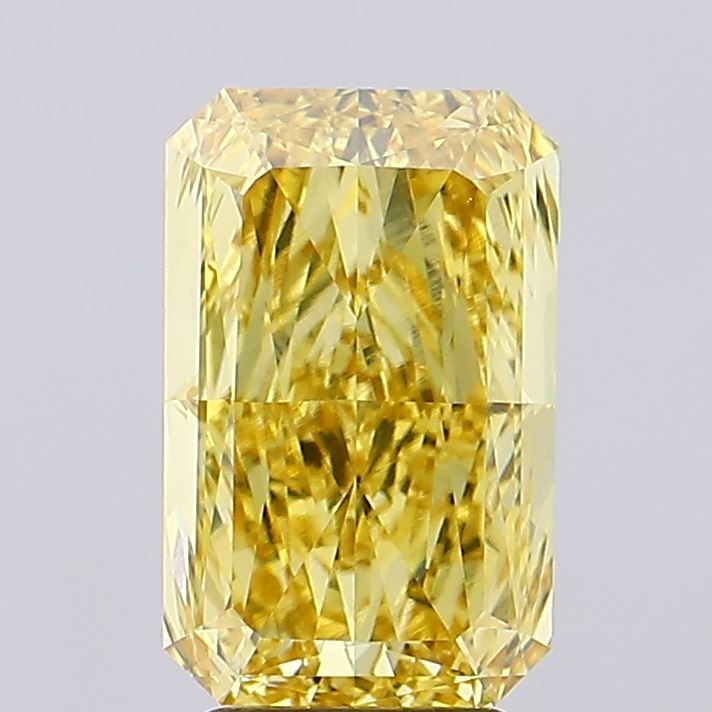 Lab-Grown Radiant Diamond - 4.54 Carats, Fancy Vivid Yellow Color, VVS2 Clarity - Certified by IGI - Report Number: LG635454633