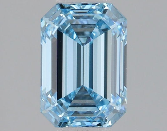 Lab-Grown Emerald Diamond - 1.56 Carats, Fancy Intense Blue Color, VVS2 Clarity - Certified by IGI - Report Number: LG680534603