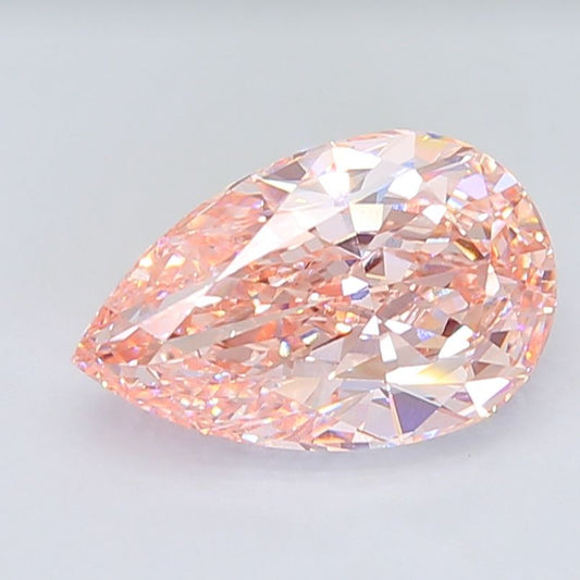 Lab-Grown Pear Diamond - 7.22 Carats, Fancy Intense Pink Color, VVS2 Clarity - Certified by IGI - Report Number: LG668407127
