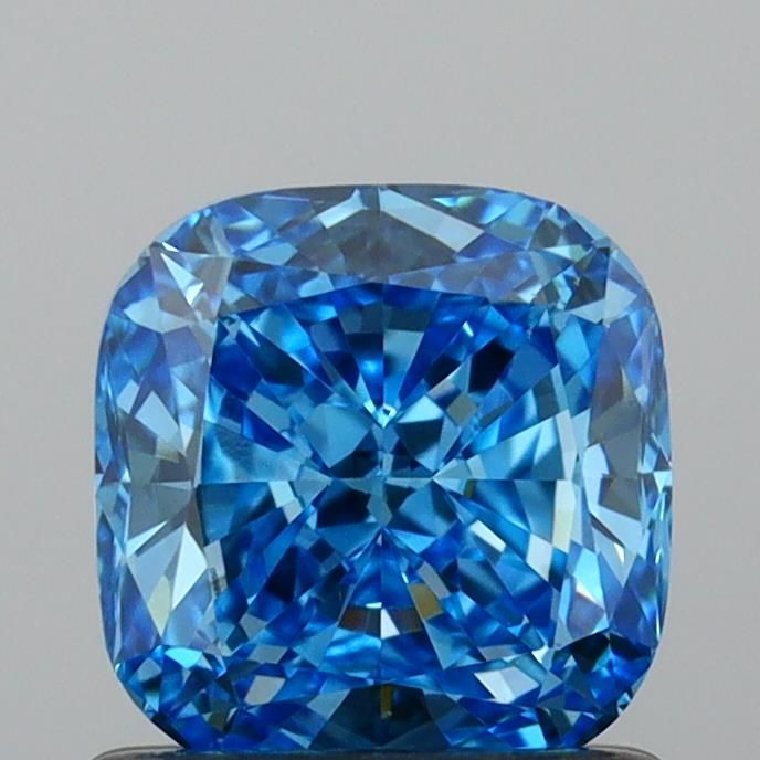 Lab-Grown Cushion Diamond - 1.0 Carats, Fancy Vivid Blue Color, VS1 Clarity - Certified by IGI - Report Number: LG639438850