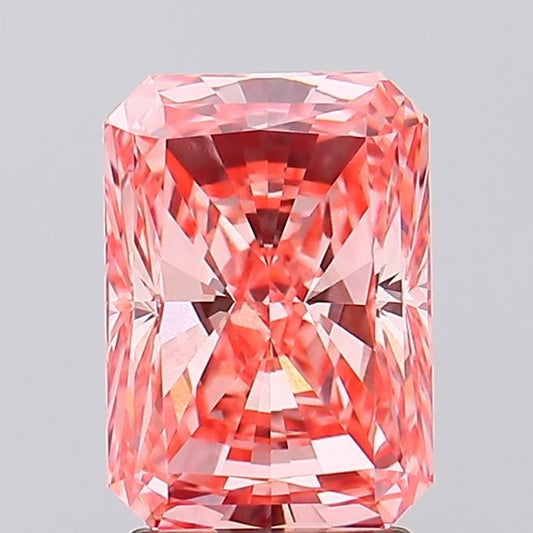Lab-Grown Radiant Diamond - 2.58 Carats, Fancy Vivid Pink Color, VVS2 Clarity - Certified by IGI - Report Number: LG629494299