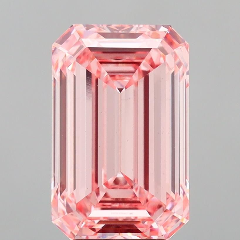 Lab-Grown Emerald Diamond - 5.02 Carats, Fancy Intense Pink Color, VS1 Clarity - Certified by IGI - Report Number: LG692518269