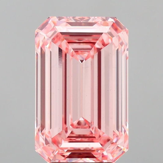 Lab-Grown Emerald Diamond - 5.02 Carats, Fancy Intense Pink Color, VS1 Clarity - Certified by IGI - Report Number: LG692518269