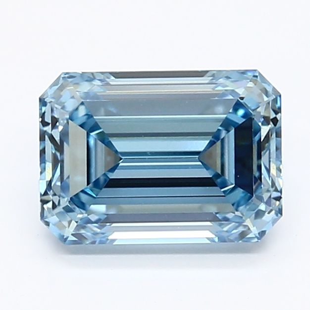 Lab-Grown Emerald Diamond - 1.55 Carats, Fancy Vivid Blue Color, VVS2 Clarity - Certified by IGI - Report Number: LG629484061