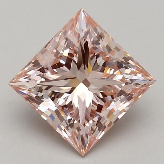 Lab-Grown Princess Diamond - 3.16 Carats, Fancy Intense Pink Color, VVS2 Clarity - Certified by IGI - Report Number: LG671465028