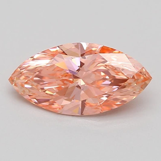 Lab-Grown Marquise Diamond - 1.23 Carats, Fancy Vivid Pink Color, VS1 Clarity - Certified by IGI - Report Number: LG667433595