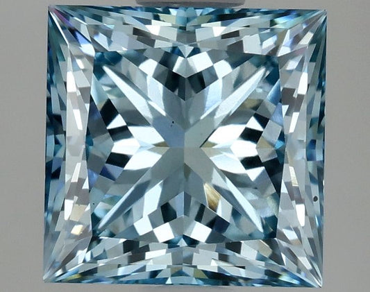 Lab-Grown Princess Diamond - 2.42 Carats, Fancy Vivid Blue Color, VS1 Clarity - Certified by IGI - Report Number: LG635403448