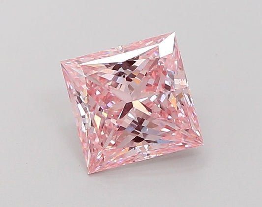 Lab-Grown Princess Diamond - 5.01 Carats, Fancy Vivid Pink Color, VS2 Clarity - Certified by IGI - Report Number: LG634418261