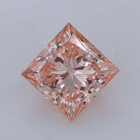 Lab-Grown Princess Diamond - 1.27 Carats, Fancy Intense Pink Color, VS1 Clarity - Certified by IGI - Report Number: LG557221885