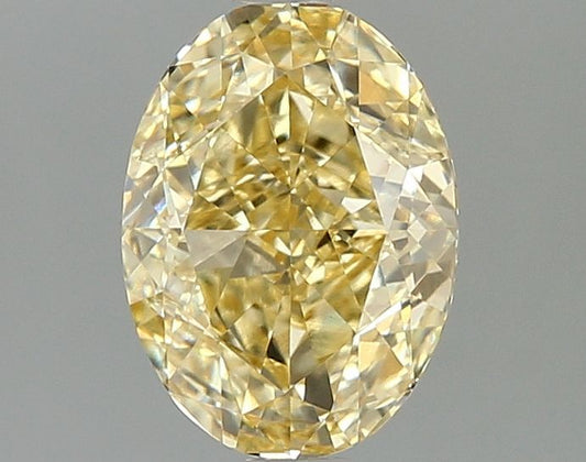 Lab-Grown Oval Diamond - 2.06 Carats, Fancy Vivid Yellow Color, VVS2 Clarity - Certified by IGI - Report Number: LG670482520