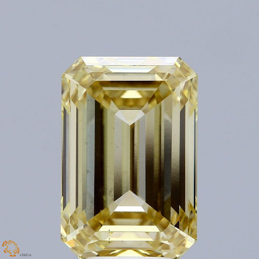 Lab-Grown Emerald Diamond - 8.25 Carats, Fancy Intense Yellow Color, VS2 Clarity - Certified by IGI - Report Number: LG671433703